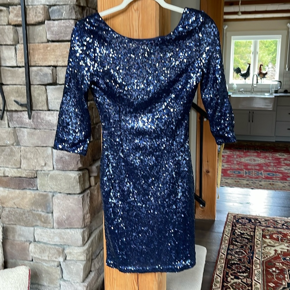 Lulus, sequin navy mini dress, size S